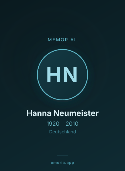Memorial portrait of Hanna Neumeister
