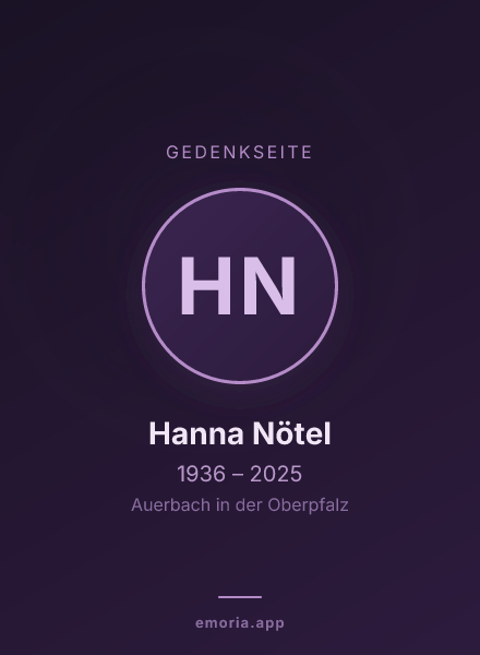 Gedenkportrait von Hanna Nötel