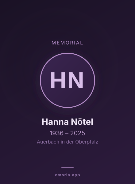 Memorial portrait of Hanna Nötel