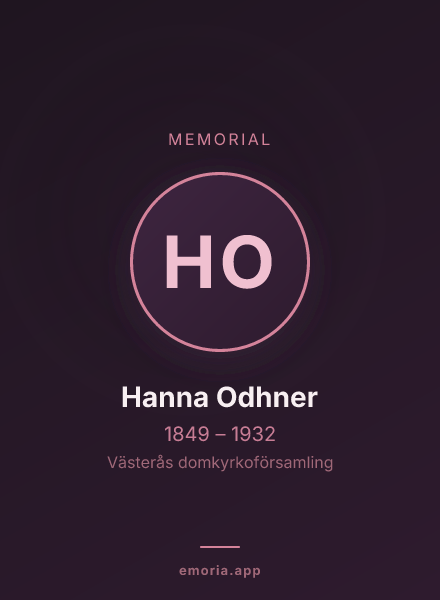 Memorial portrait of Hanna Odhner
