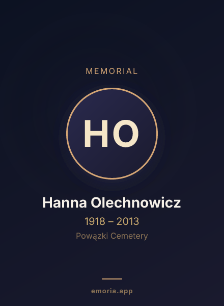 Memorial portrait of Hanna Olechnowicz