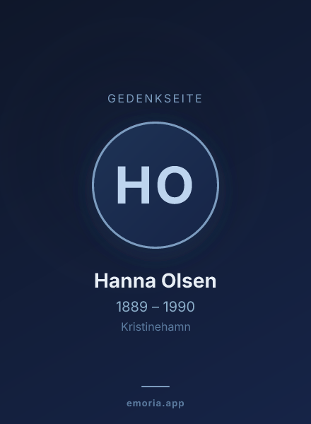 Gedenkportrait von Hanna Olsen