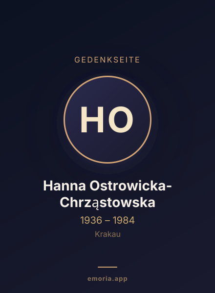 Gedenkportrait von Hanna Ostrowicka-Chrząstowska