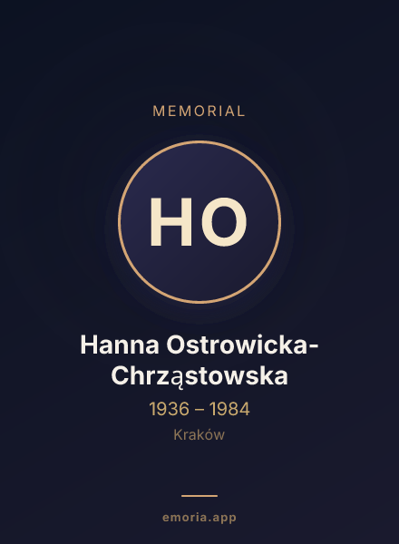Memorial portrait of Hanna Ostrowicka-Chrząstowska