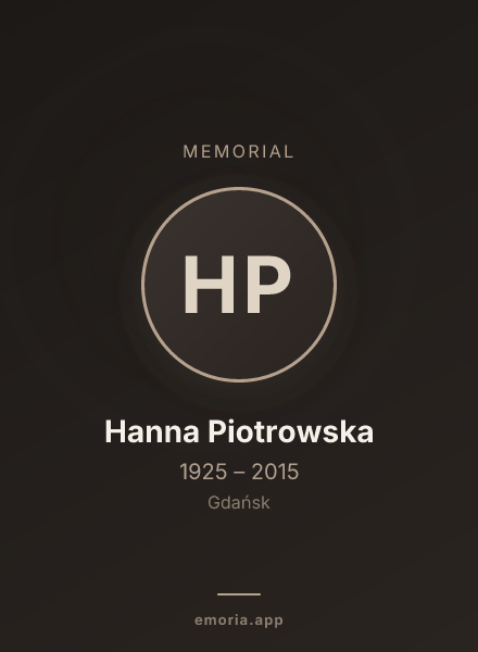 Memorial portrait of Hanna Piotrowska