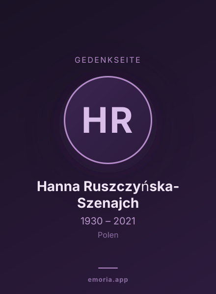 Gedenkportrait von Hanna Ruszczyńska-Szenajch