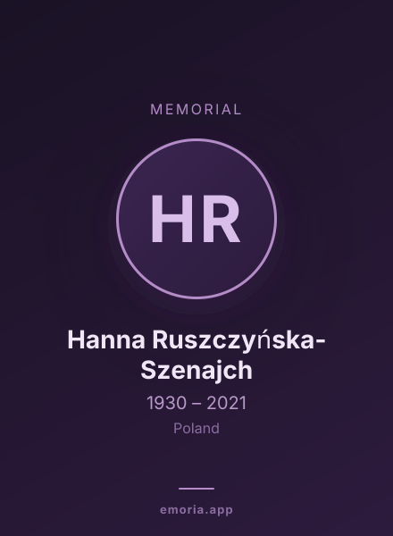 Memorial portrait of Hanna Ruszczyńska-Szenajch