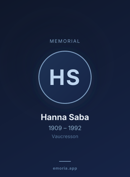 Memorial portrait of Hanna Saba