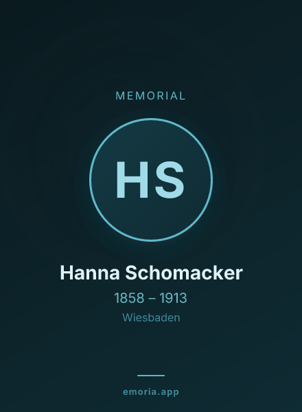 Memorial portrait of Hanna Schomacker