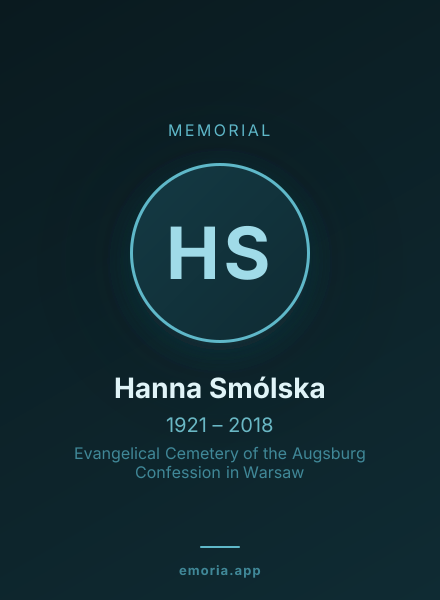 Memorial portrait of Hanna Smólska