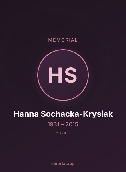 Memorial portrait of Hanna Sochacka-Krysiak