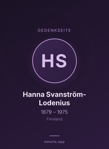 Gedenkportrait von Hanna Svanström-Lodenius