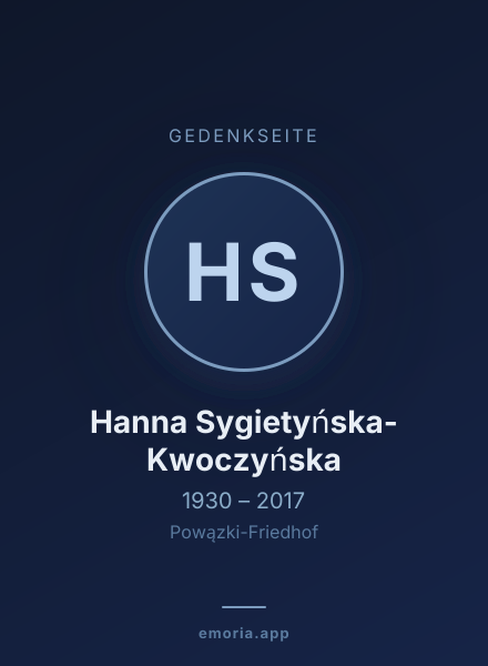 Gedenkportrait von Hanna Sygietyńska-Kwoczyńska