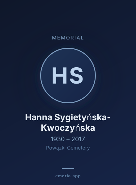 Memorial portrait of Hanna Sygietyńska-Kwoczyńska