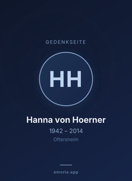Gedenkportrait von Hanna von Hoerner