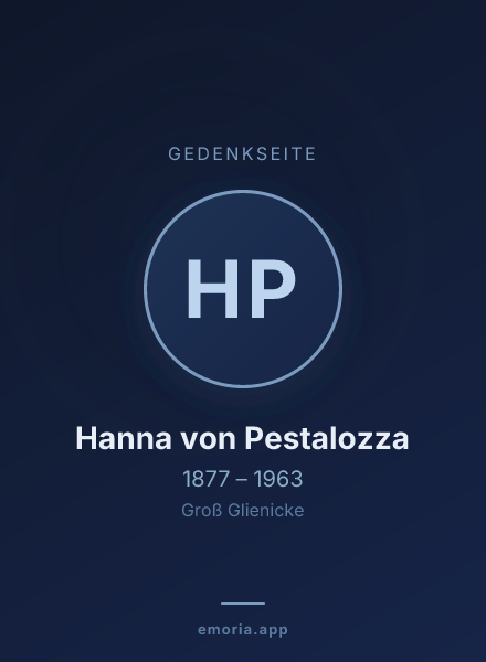 Gedenkportrait von Hanna von Pestalozza