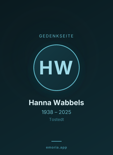 Gedenkportrait von Hanna Wabbels