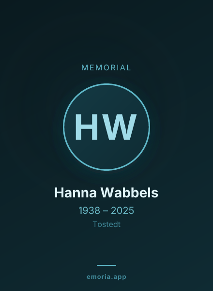 Memorial portrait of Hanna Wabbels