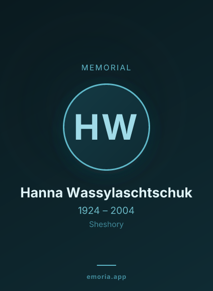Memorial portrait of Hanna Wassylaschtschuk