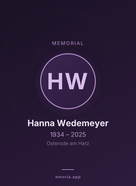 Memorial portrait of Hanna Wedemeyer