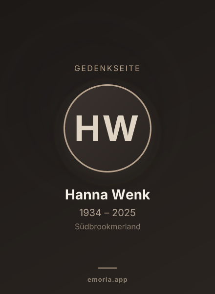 Gedenkportrait von Hanna Wenk