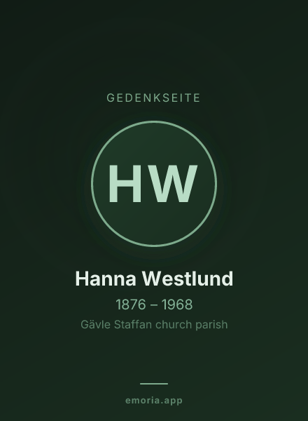 Gedenkportrait von Hanna Westlund