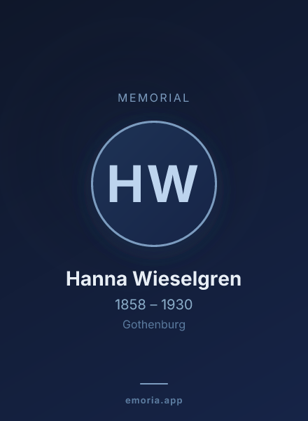 Memorial portrait of Hanna Wieselgren