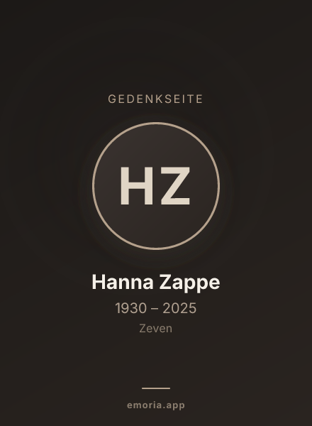 Gedenkportrait von Hanna Zappe