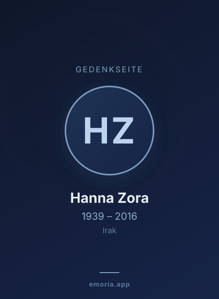 Gedenkportrait von Hanna Zora