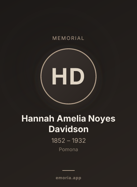 Memorial portrait of Hannah Amelia Noyes Davidson