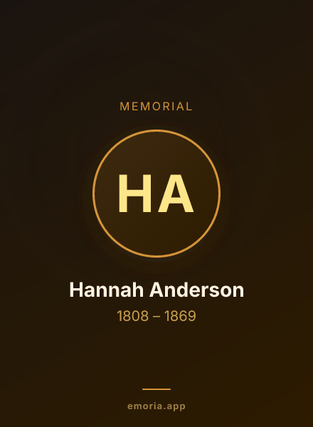 Memorial portrait of Hannah Anderson