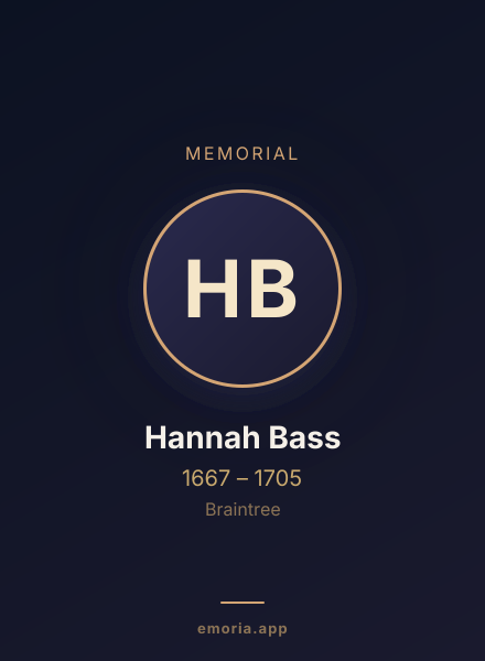 Memorial portrait of Hannah Bass
