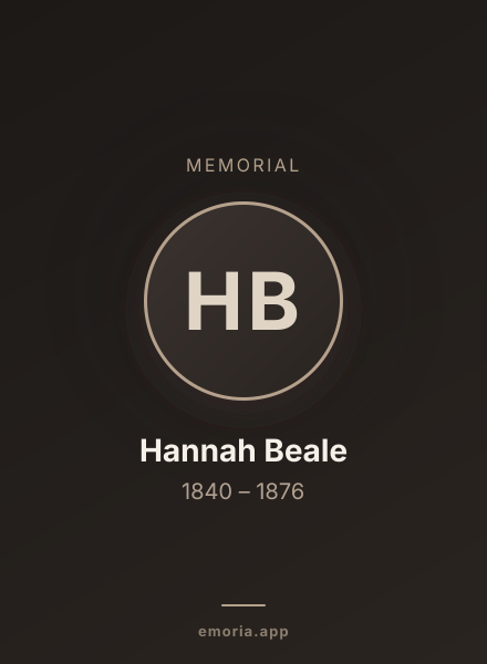 Memorial portrait of Hannah Beale