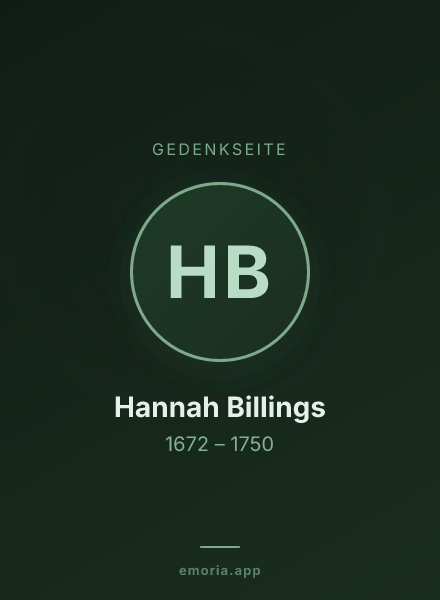 Gedenkportrait von Hannah Billings