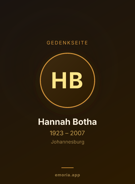 Gedenkportrait von Hannah Botha