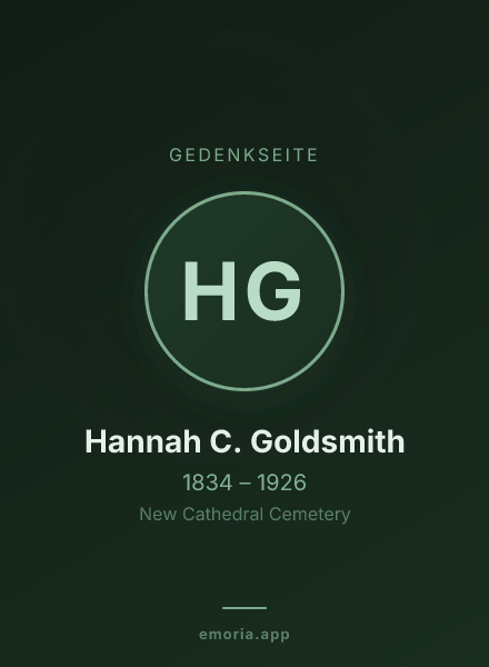 Gedenkportrait von Hannah C. Goldsmith