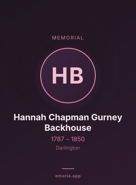Memorial portrait of Hannah Chapman Gurney Backhouse