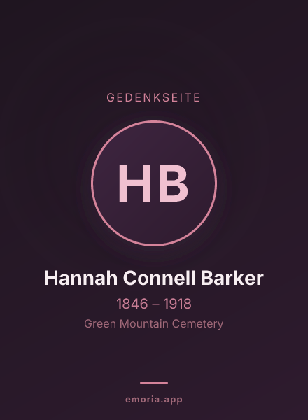 Gedenkportrait von Hannah Connell Barker