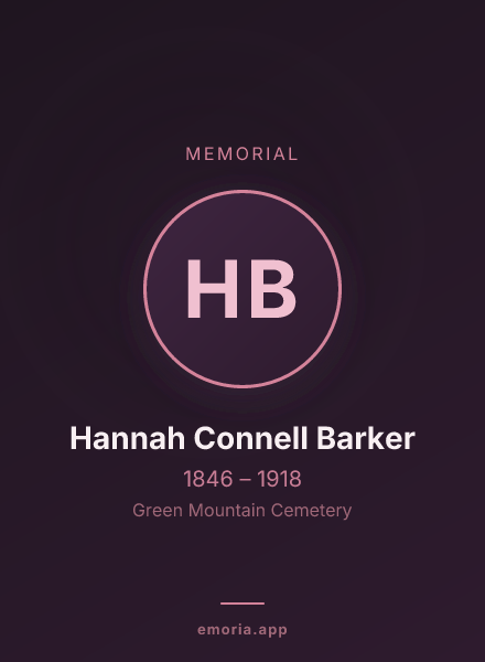 Memorial portrait of Hannah Connell Barker