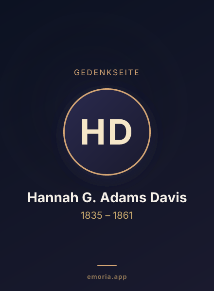 Gedenkportrait von Hannah G. Adams Davis