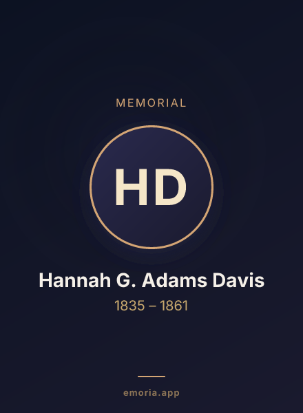 Memorial portrait of Hannah G. Adams Davis