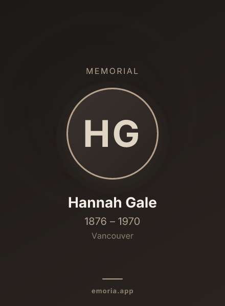 Memorial portrait of Hannah Gale