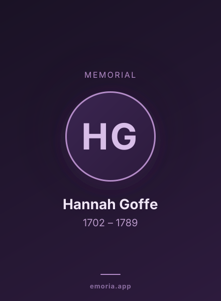 Memorial portrait of Hannah Goffe
