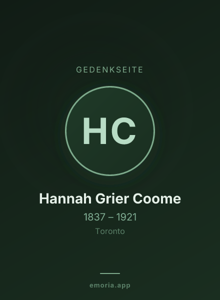 Gedenkportrait von Hannah Grier Coome