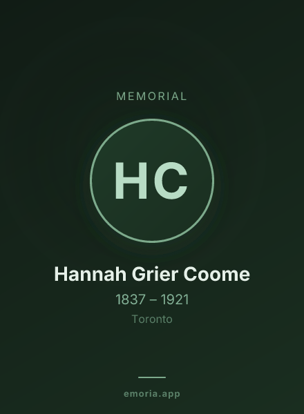 Memorial portrait of Hannah Grier Coome