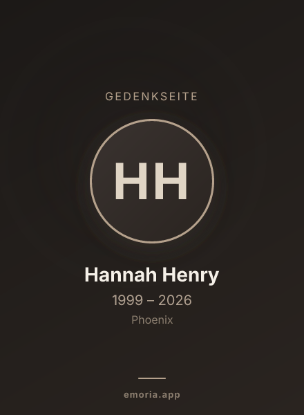 Gedenkportrait von Hannah Henry