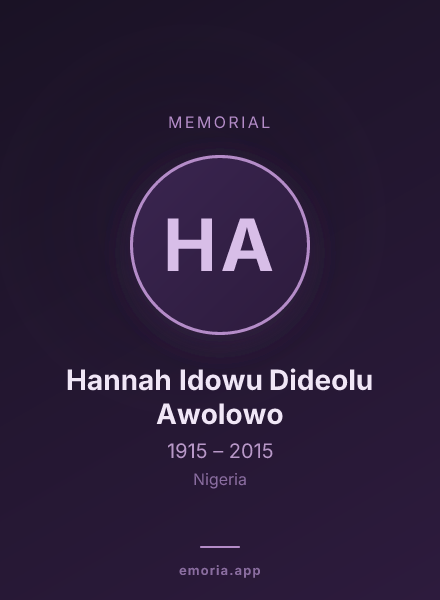 Memorial portrait of Hannah Idowu Dideolu Awolowo