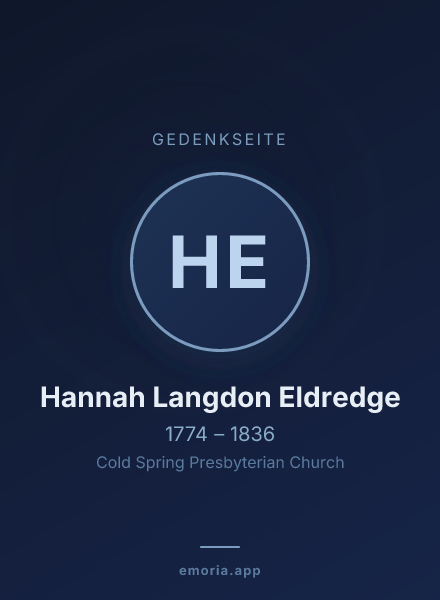 Gedenkportrait von Hannah Langdon Eldredge