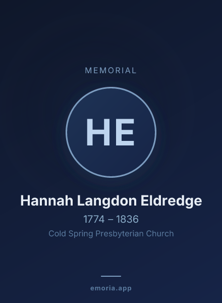 Memorial portrait of Hannah Langdon Eldredge