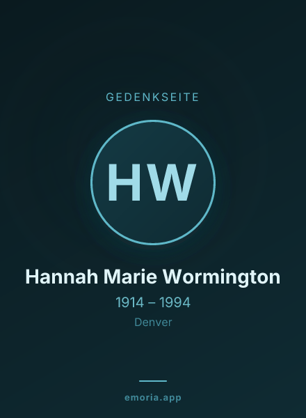 Gedenkportrait von Hannah Marie Wormington
